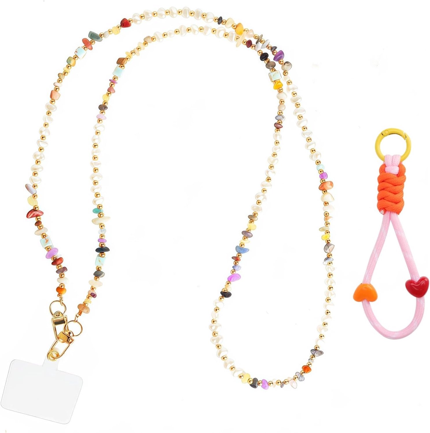 Telefoonketting met Parels & Natuursteen - Stijlvol & Veilig