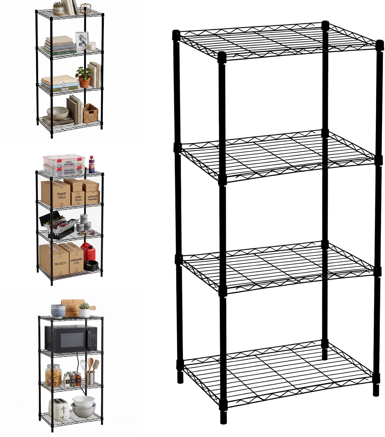 Opbergek metaal - 120 x 56 x 35 cm - zwart