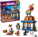 Restaurant Durrr Burger LEGO Fortnite avec personnages, accessoires et le burger emblématique aux yeux.
