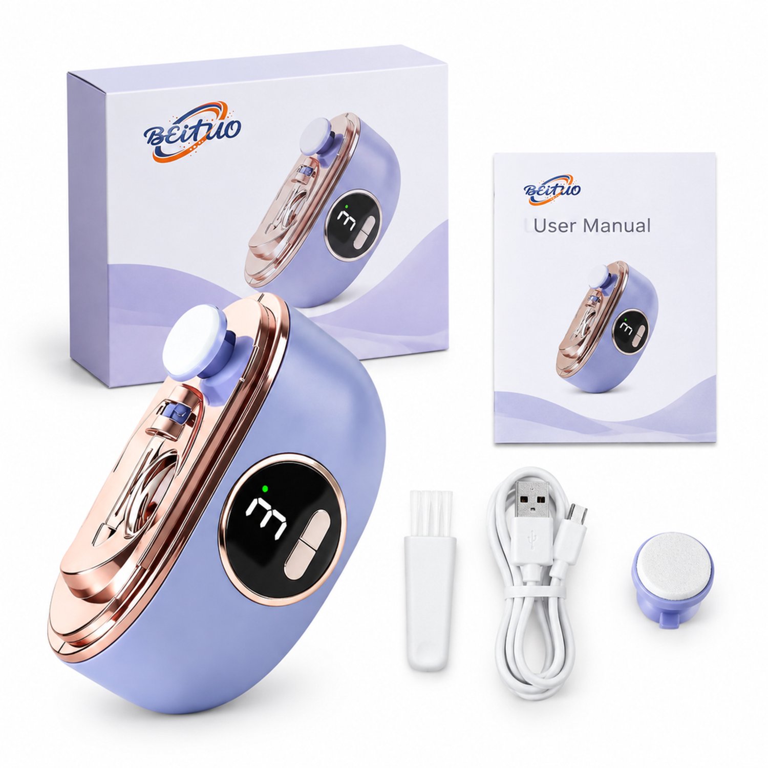 Elektrische nagelknipper - 2-in-1 oplaadbaar model - compact ontwerp - voor dagelijks thuisgebruik - met doos en accessoires
