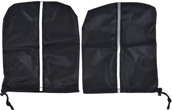 Famanu - Auto zijspiegelhoezen - Bescherming tegen regen en vuil - Waterdicht polyester - Zwart 1 stuk