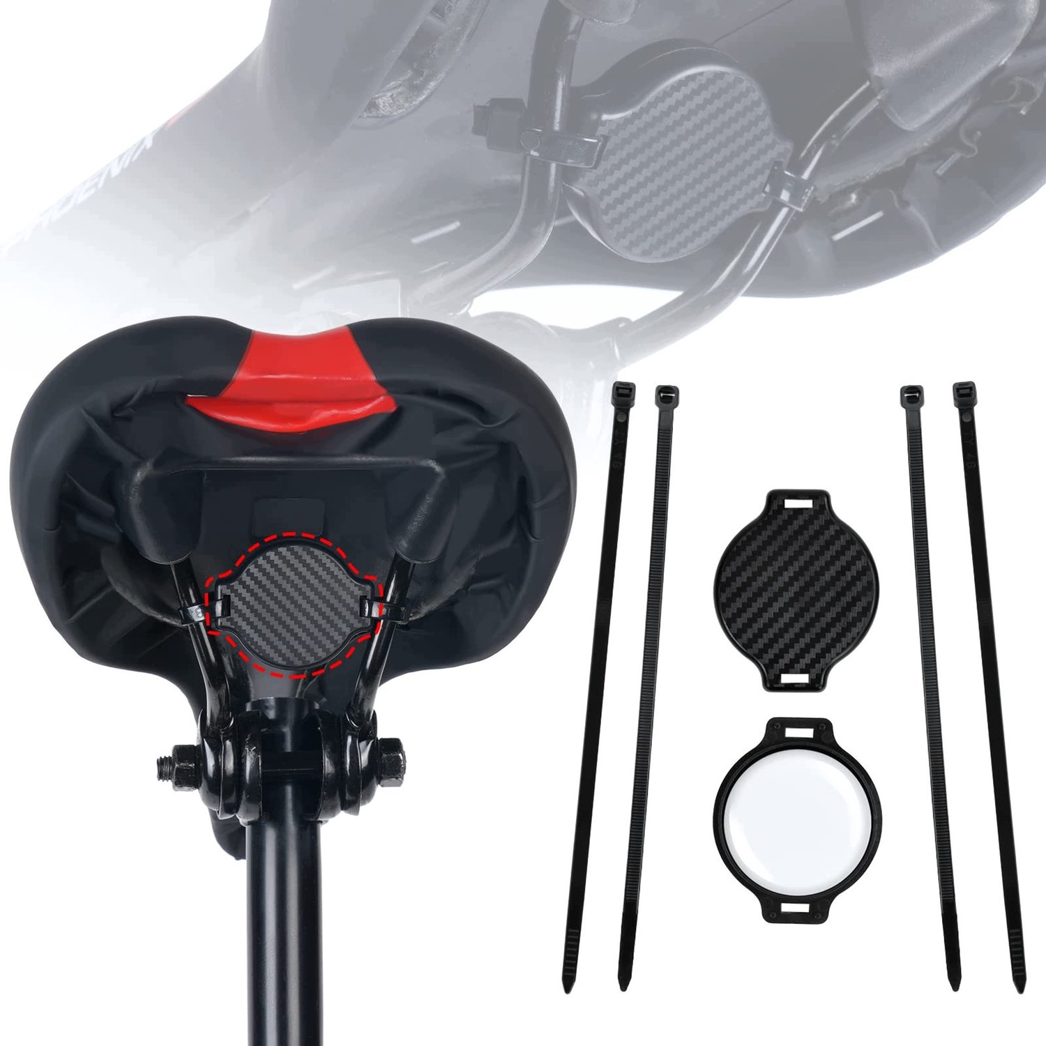 Merkloze Fiets AirTag Houder - Zwart, Anti-diefstal, GPS Locatie