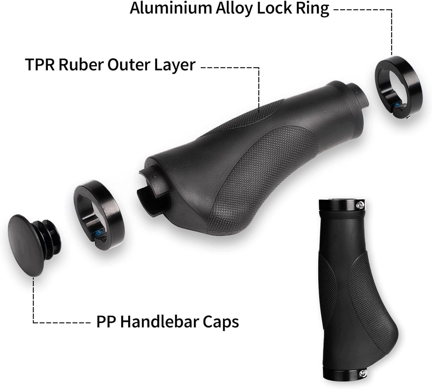 Ergonomische Fietsstuurhandvatten 22,2 mm Antislip