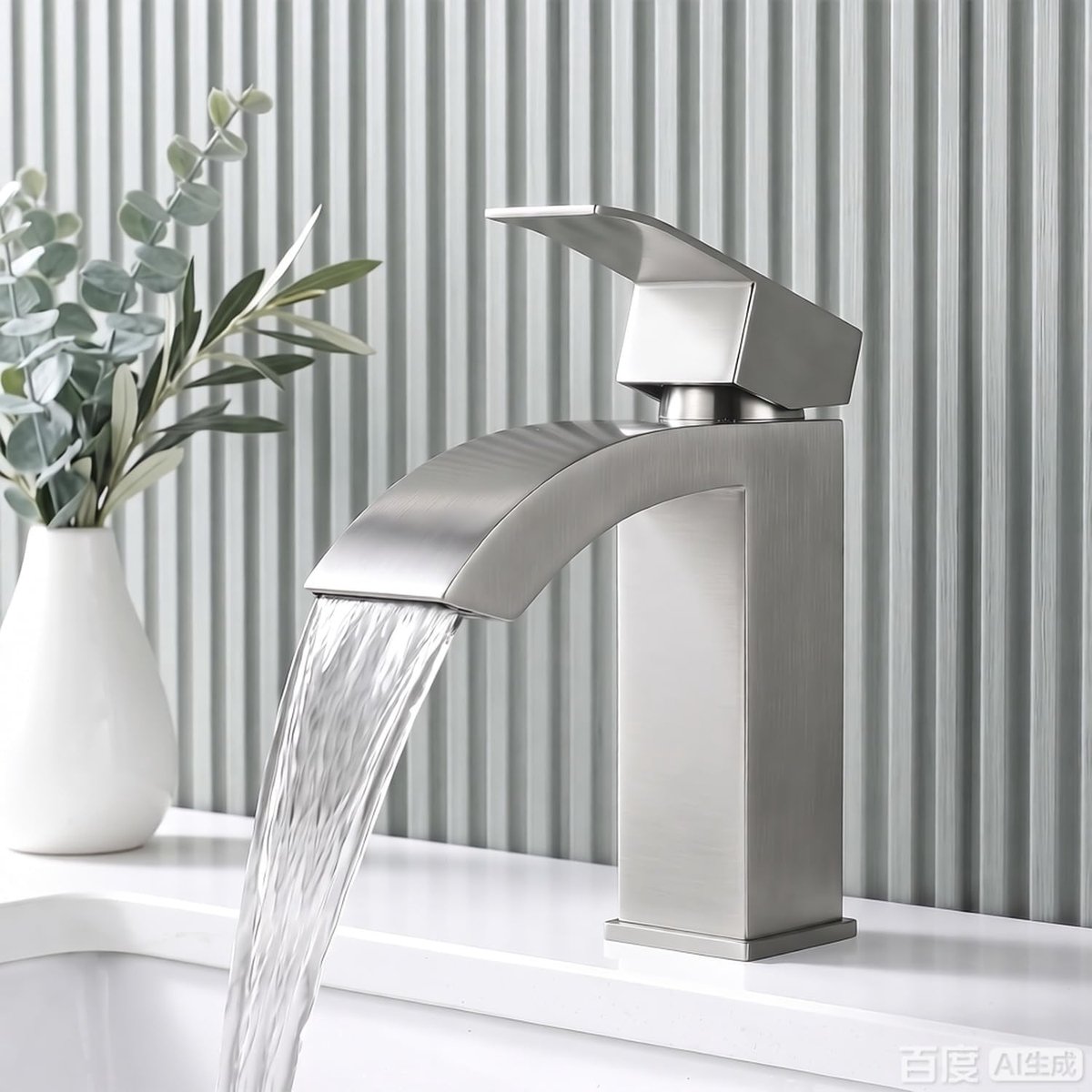 Waterval kraan badkamer wastafelkraan met rooster uitloop - Roestvrij staal waterval wastafelarmatuur mengkraan kraan - ShopVlot