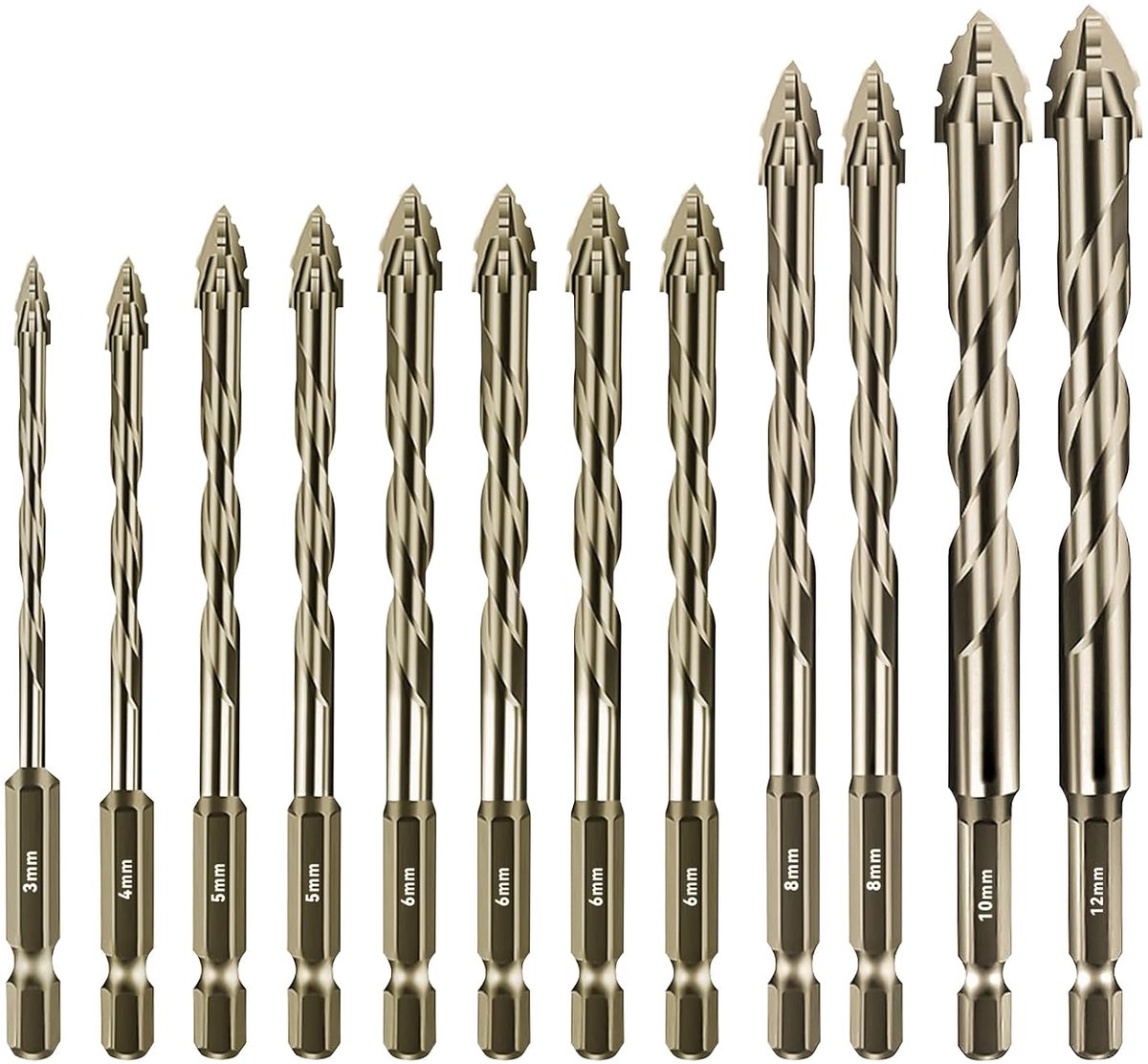 Drill bit (golden yellow, 3+4+2x 5+4 x 6+ 2 x 8 +10+12 (mm)) - ShopVlot
