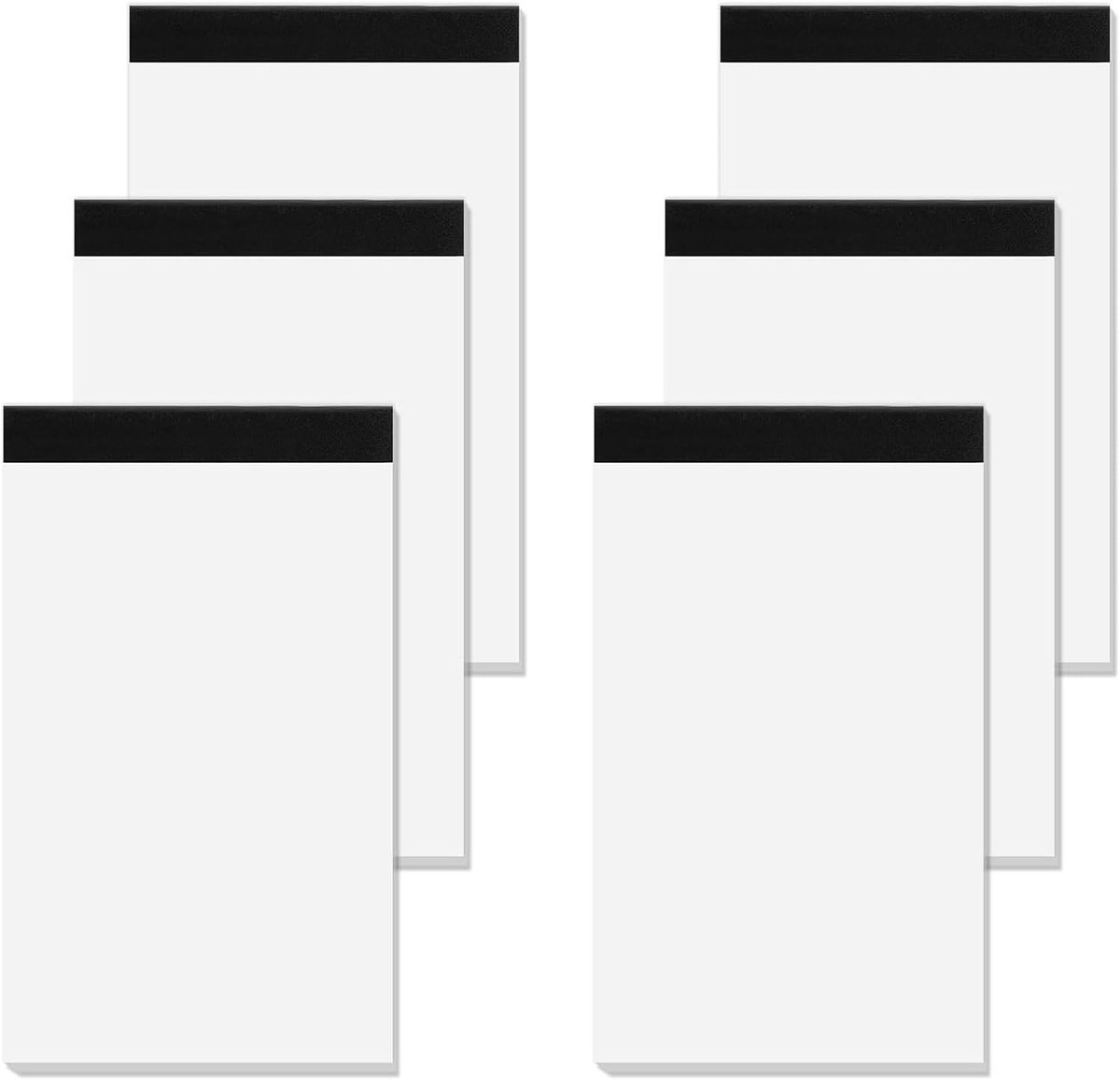 A7 notitieblok, 6 stuks blanco notitieblokken, witte pagina's, 30 vellen, 7,5 x 15 cm notitieboek, kleine - ShopVlot