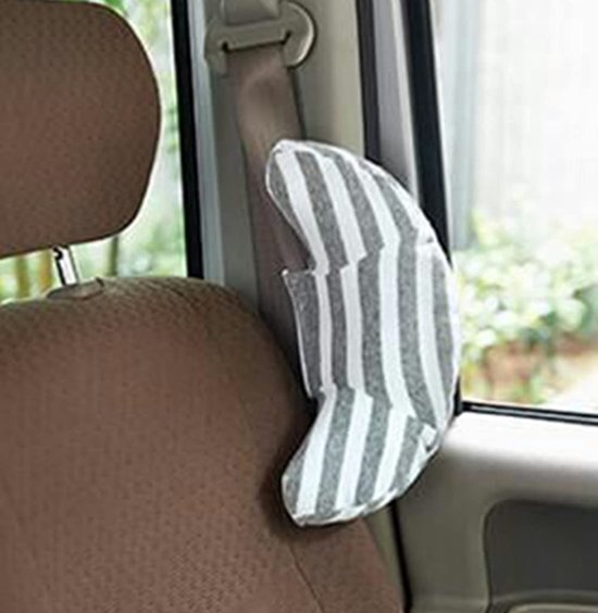 Reiskussen voor in de autostoel - zacht neksteunkussen - kussen voor over de autogordel - schouderkussen voor de autogordel - geschikt voor gebruik in de auto, het vliegtuig, de kinderwagen en de buggy-groente. van Reiskussen✈ — afbeelding 5
