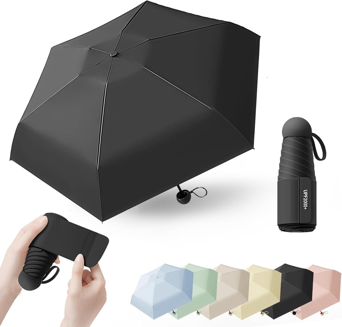 Mini Opvouwbare Reisparaplu/7cm Brede Band/ UPF50/Waterdicht/Compact/Dames - ShopVlot