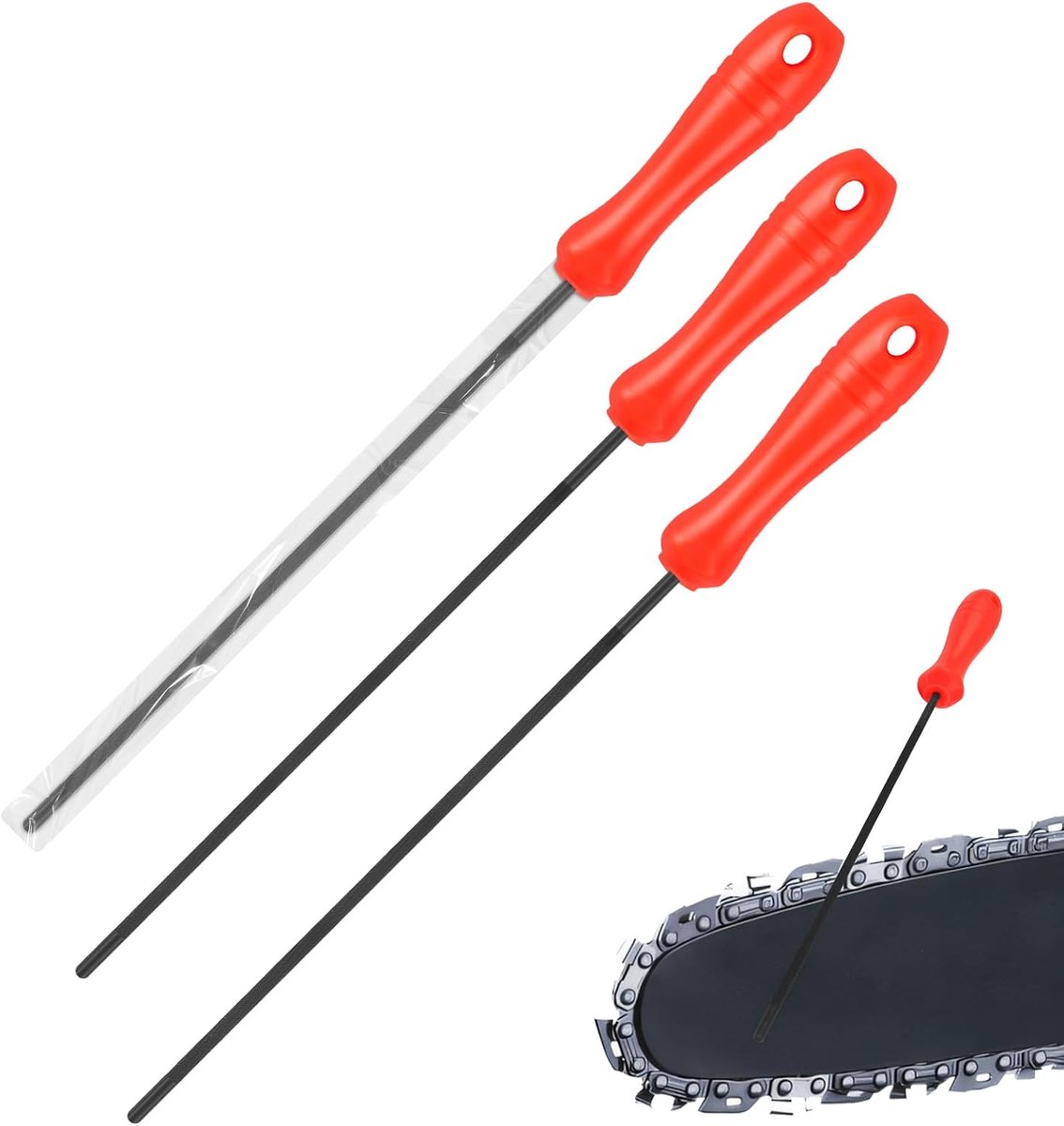 3 stuks 13/81 cm kettingzaagketting-slijpstukken, ronde zaagkettingslijper van staal, met kunststof handvat voor het - ShopVlot