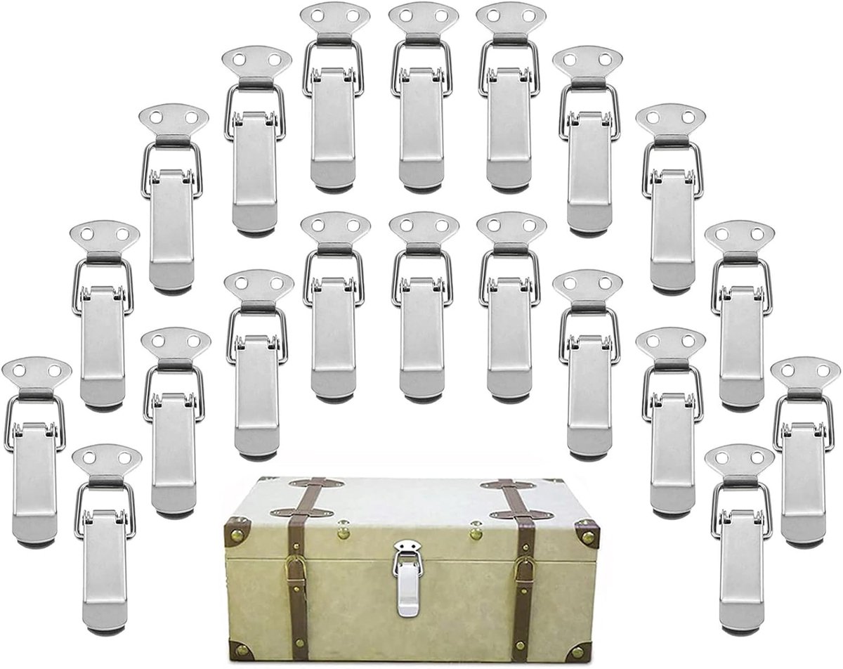 20 Pcs Spring Loaded Rocker Lock Clamp Clips Stainless Steel Sturdy Lock Rocker Clamp for Suitcase, Tool Box, Drawer - ShopVlot
