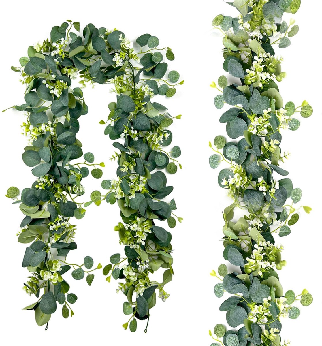 Solidchoice - Set van 2 Eucalyptus Garlands, 1.8m Kunstplant voor Decoratie