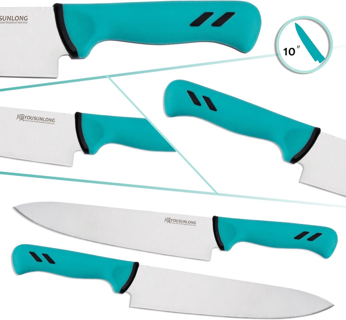 YOUSUNLONG Chef Knife, 254 mm, Carbon Molybdenum Steel Blade, Butcher Knife, Kitchen Knife, Ergonomic and Non-Slip - ShopVlot