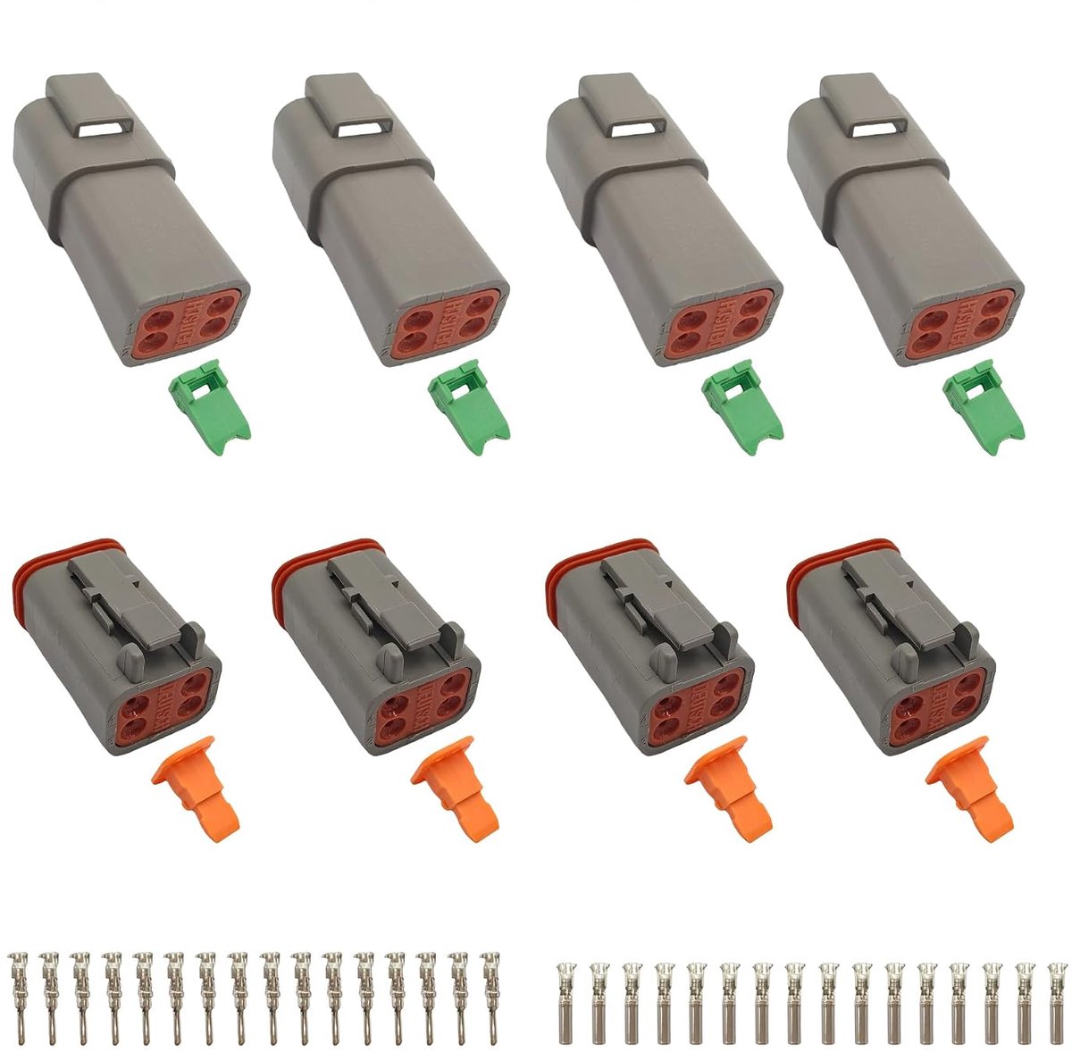 4 Sets DT 4 Pin Connectors Waterproof Car Wiring Harness for Truck, Navy, Motorcycle & LED Lights - ShopVlot