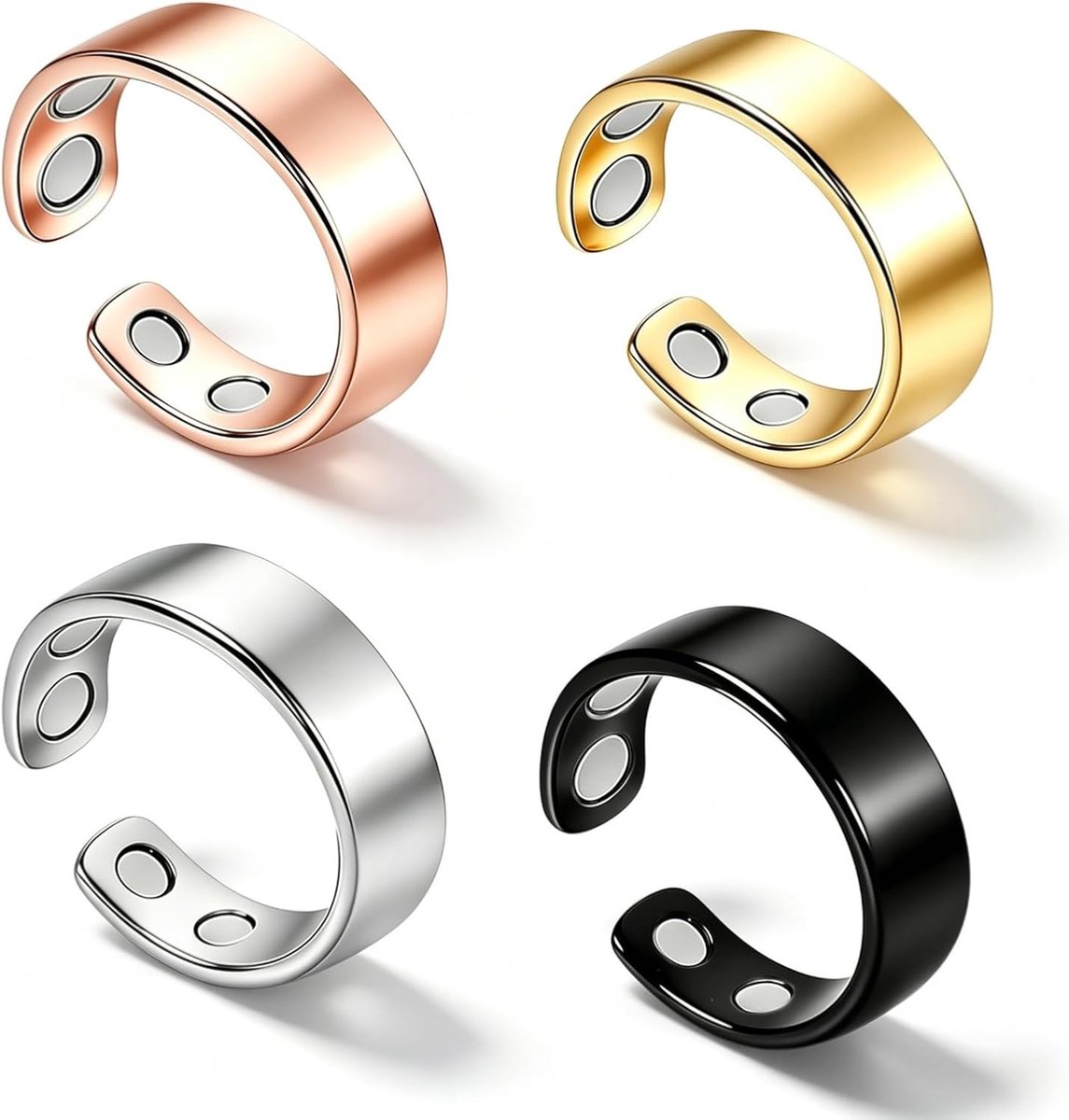 Vital Rings 4 Pieces Vital Ring Magnetic Rings for Women Vital Ring Magnet Menopause for Anxiety Improves Sleep - ShopVlot