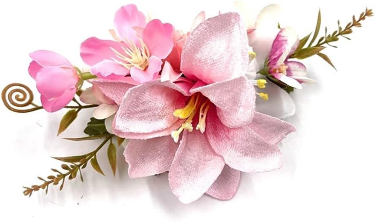IYOU Artificial Flower Comb, Pink Flowers, Bridesmaids Hair Accessories for Women - ShopVlot