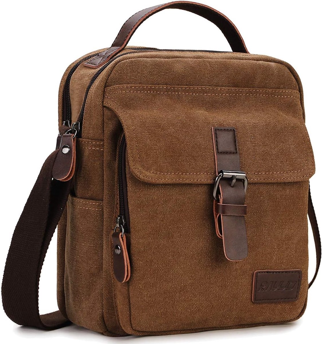 RAVUO Messenger Bag for Men, Water Resistant Small Canvas Man Shoulder Crossbody Bag for Travel, School and Work - ShopVlot