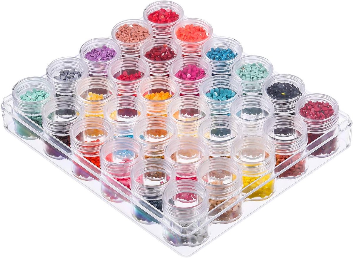 byou Pearl Storage Container, Transparent Organiser, 30 Pieces, Plastic Box with Lid in Storage Box for Rings Earrings - ShopVlot