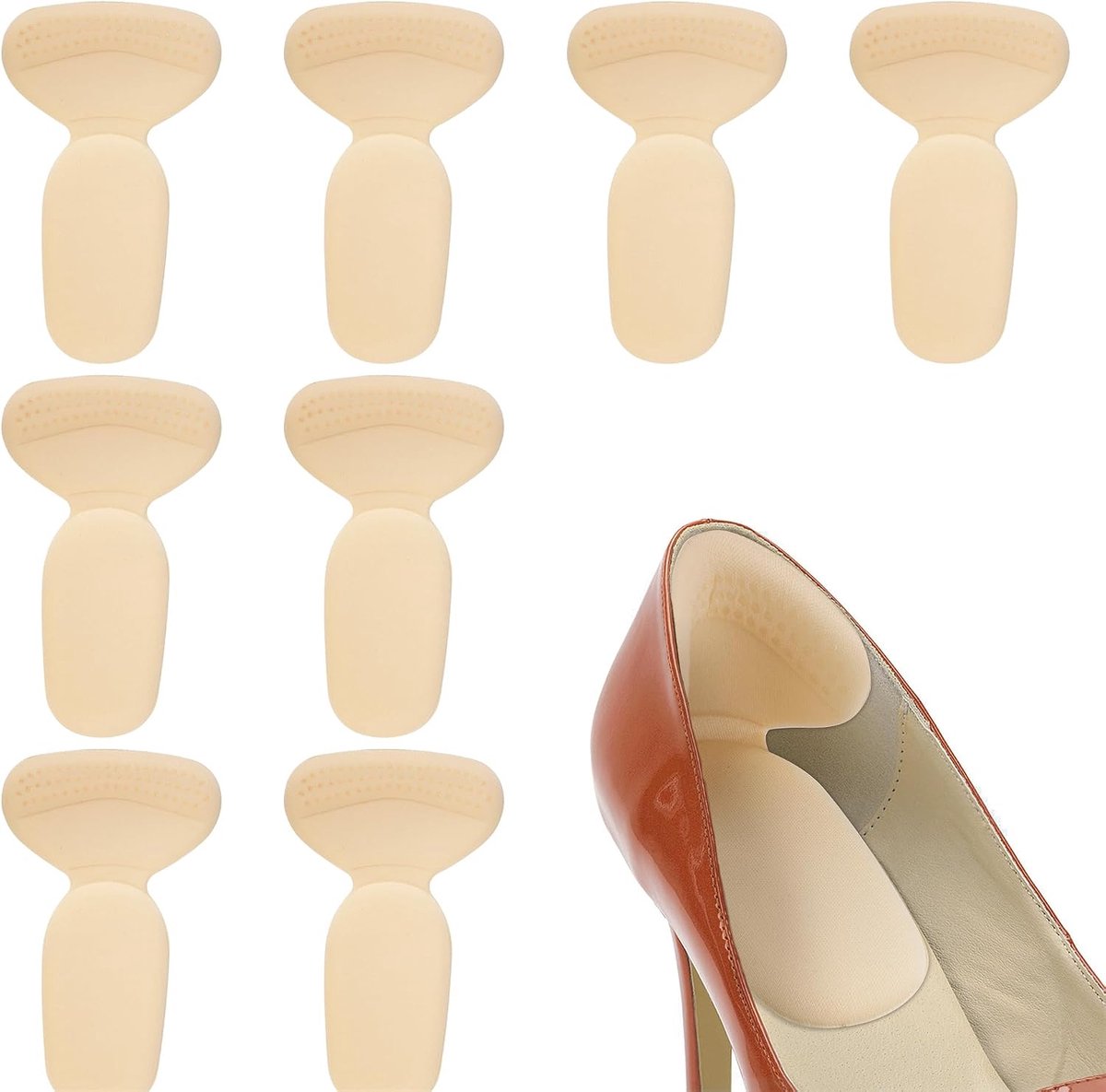 4 Pairs Heel Pads, Non-slip Heel Grips for Too Big Men's Shoes, Self Adhesive Heel Protectors to Prevent Friction and - ShopVlot
