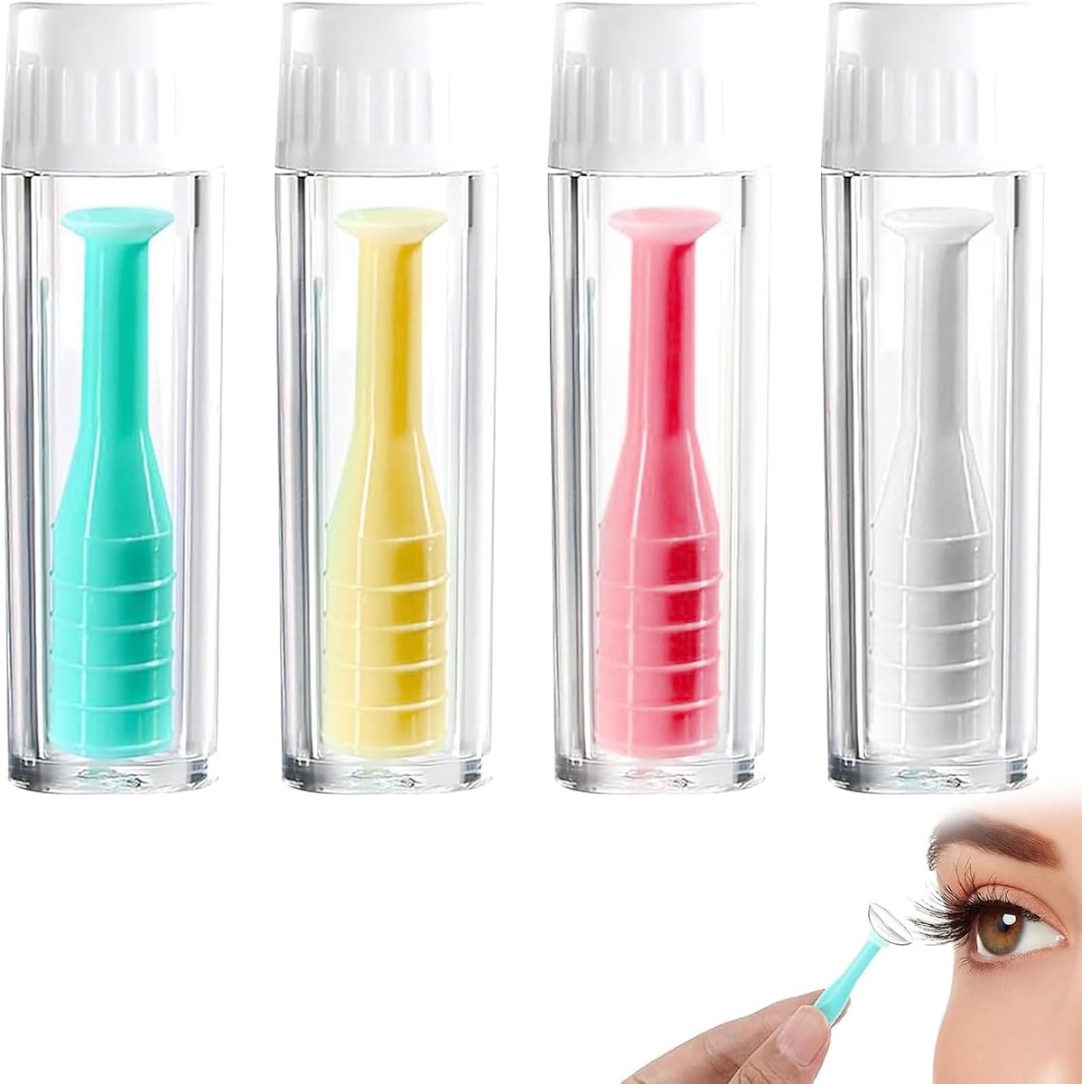 Pack of 4 Contact Lens Vacuum Cleaners for Soft and Hard Lenses, Insert and Remove Contact Lenses, Ergonomic Silicone - ShopVlot