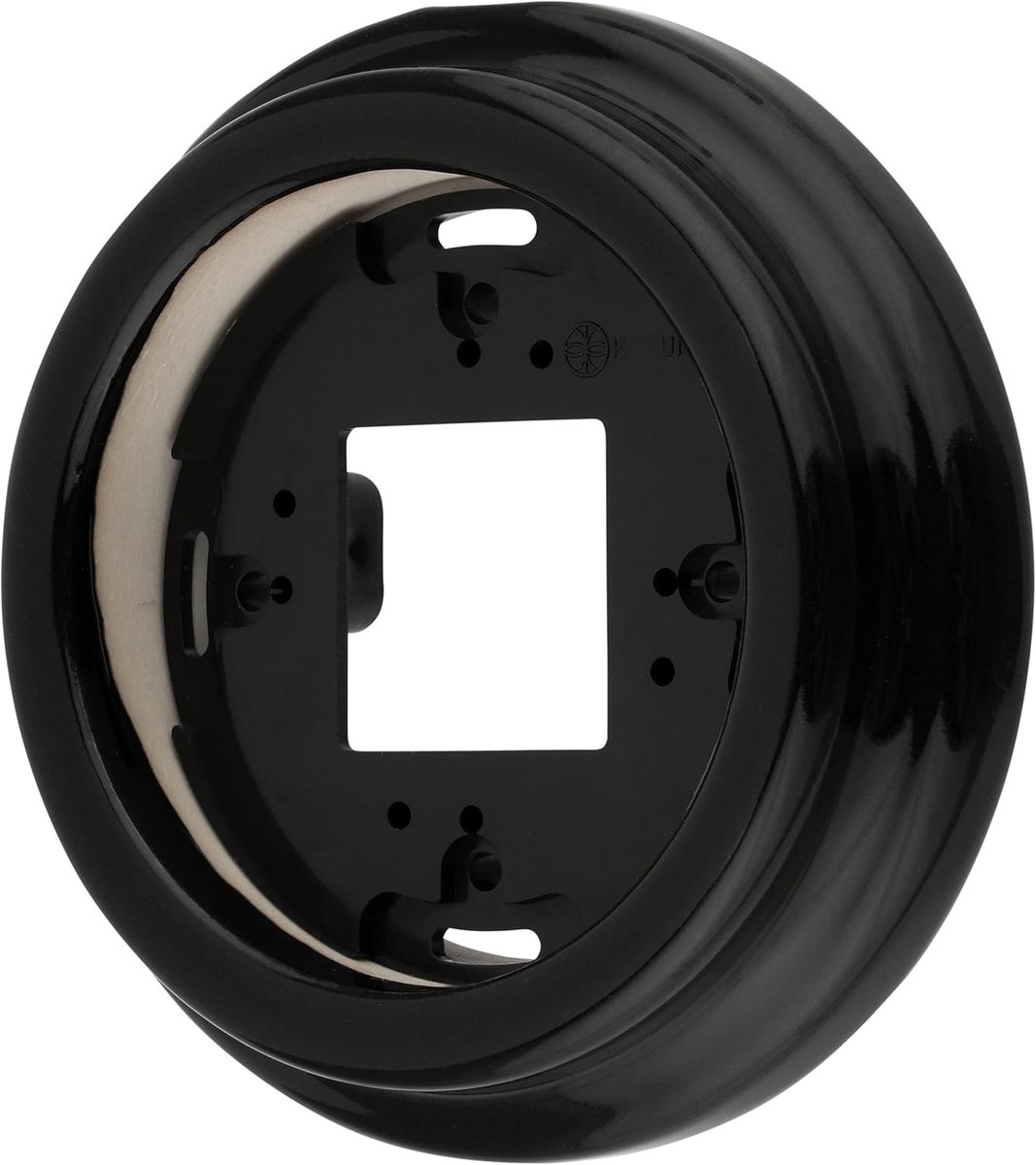 Surface mounted porcelain frame 1-gang, series QR1 black - ShopVlot