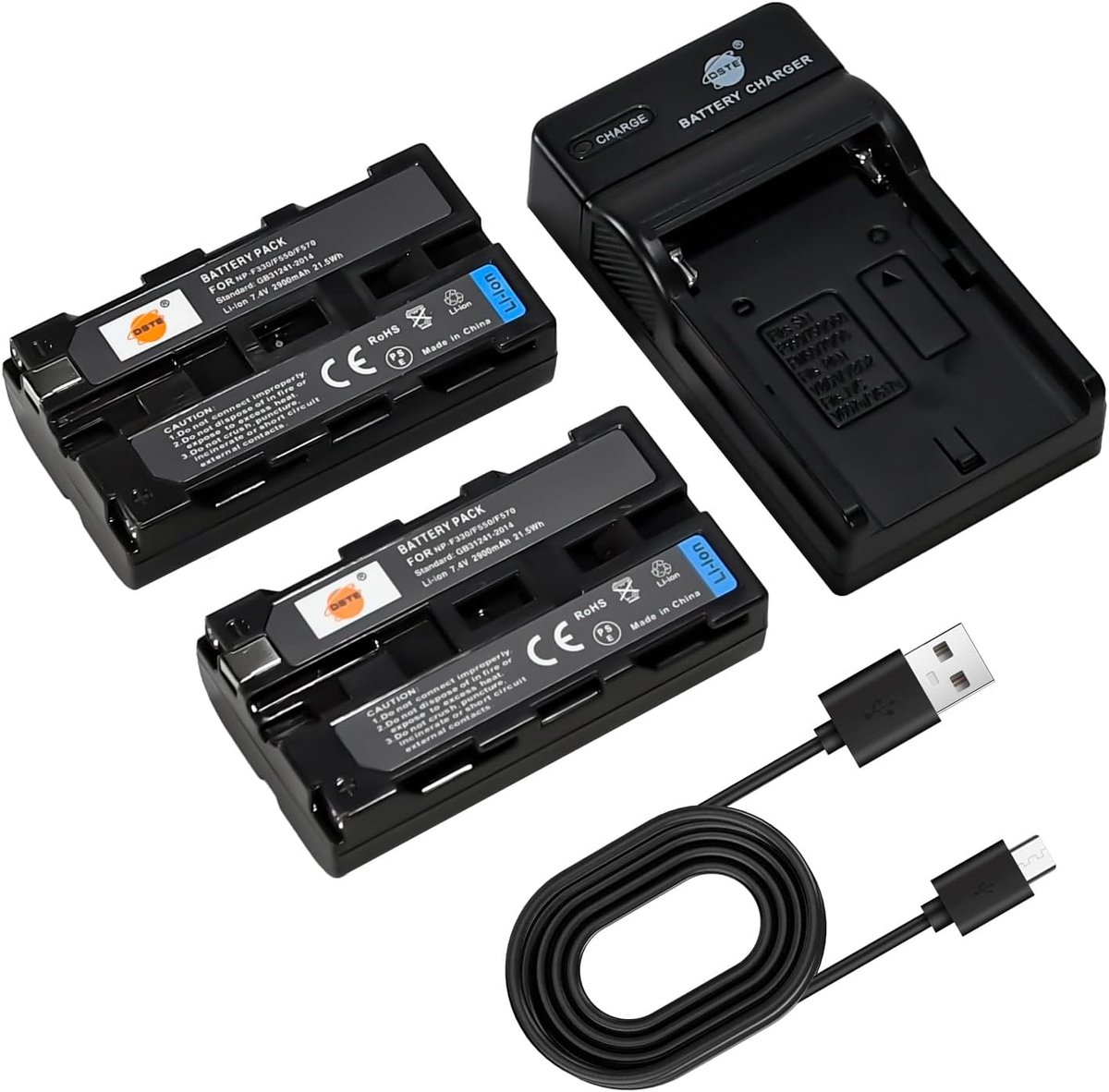DSTE NP-F550 Battery (2 PCS) and Charger Compatible with Sony CCD-SC5 CCD-SC6 CCD-SC65 CCD-SC7/E CCD-SC8/E CCD-SC9 - ShopVlot