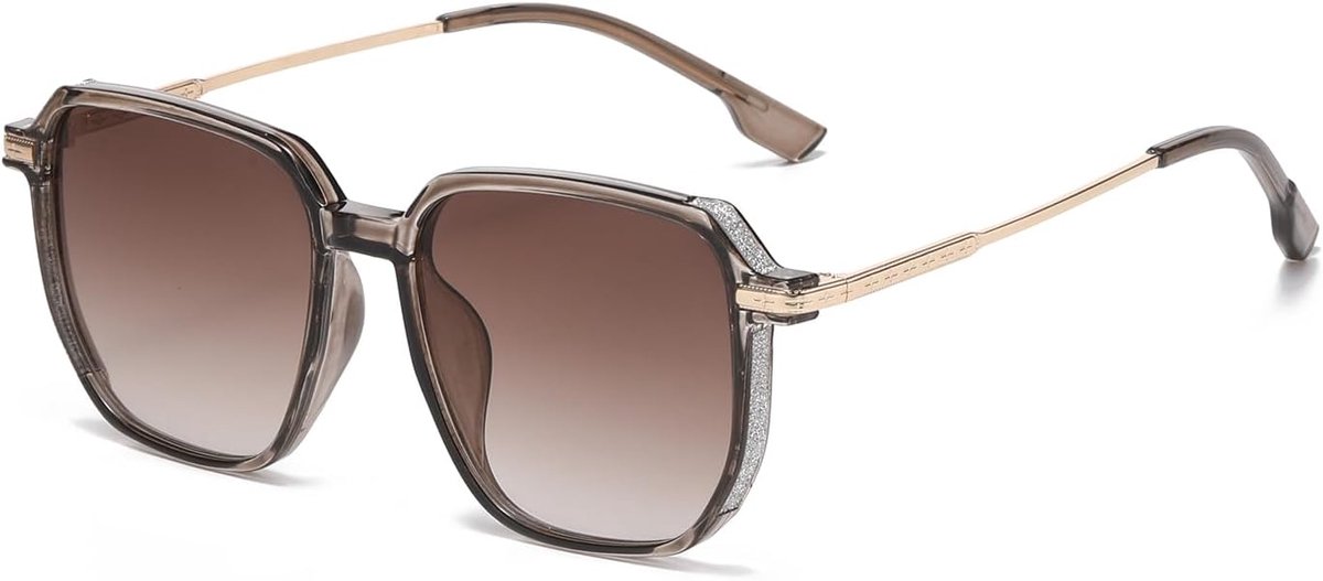 Oversized vierkante zonnebril - metalen frame - luxe klassiek ontwerp - UV400 bescherming - ShopVlot