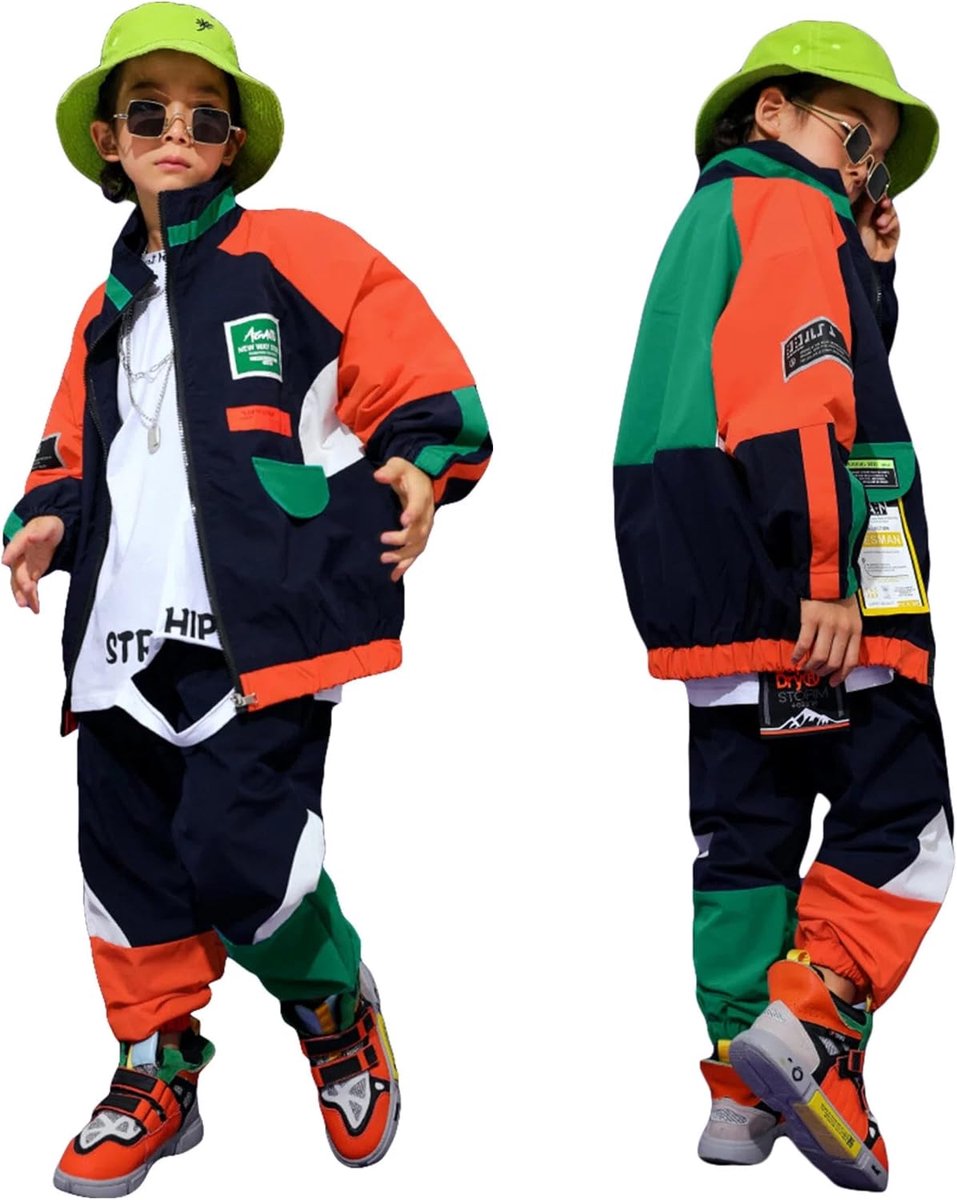 Hip Hop Set voor Kinderen - 2-delige Dansoutfit - Retro Stijl - Unisex Streetwear voor Beweging - ShopVlot