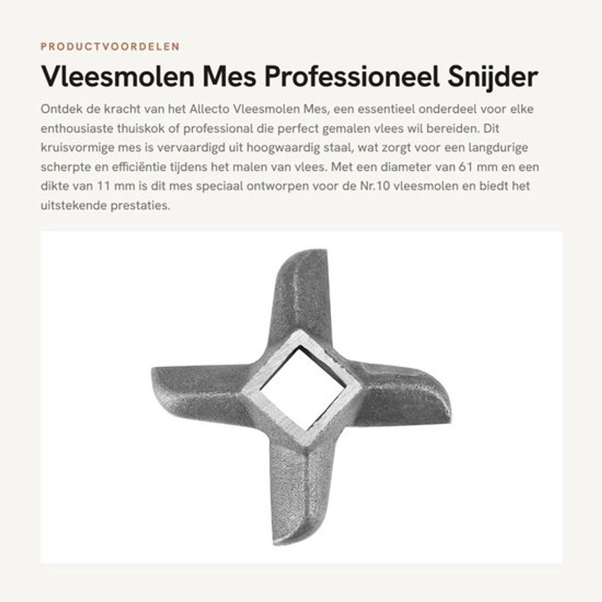 Vleesmolenmes Professioneel Staal - Vleesmessen - Vleesmessen Set - Snijder - Keuken - Breed scala aan toepassingen - Vleesmes