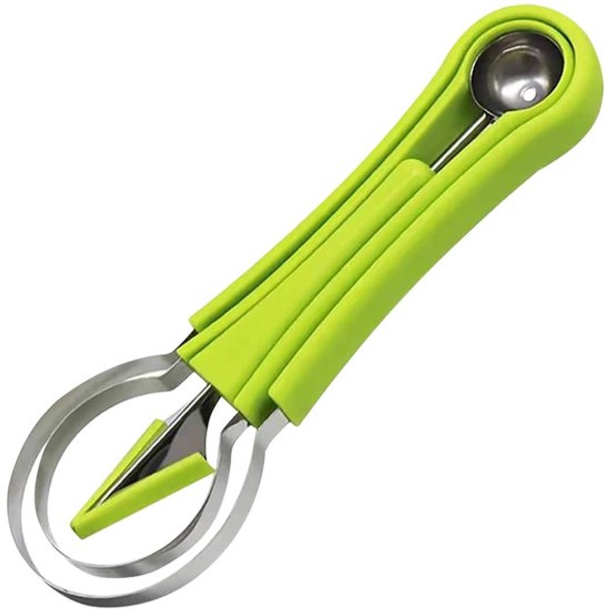 Watermeloen Cutter 4-in-1 - Roestvrij Staal - Fruit Snijgereedschap - Meloen Baller - Zaadverwijderaar - Stevig Handvat - Fruitsnijder