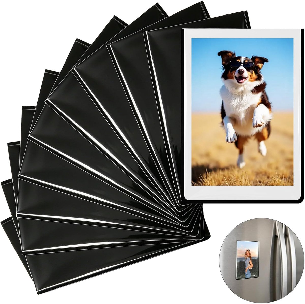 Magnetische fotolijsten 93 x 64 mm - zwart - set van 10 - ideaal voor Instax Mini foto's - ShopVlot
