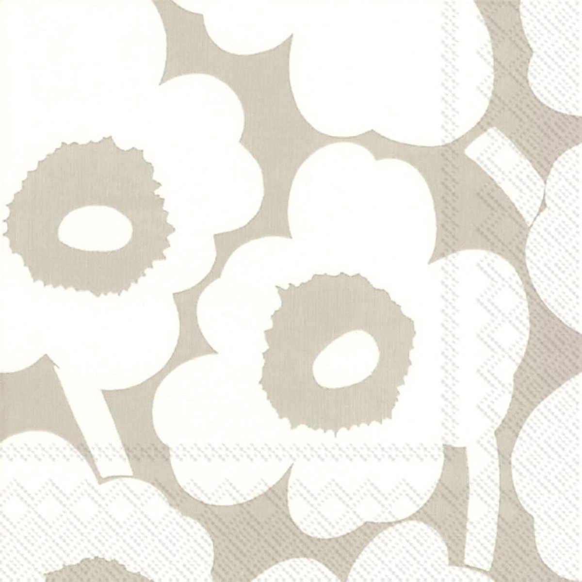 Papieren servetten 33 cm - Marimekko UNIKKO linnen crème - 20 stuks - Perfect voor brunch - ShopVlot