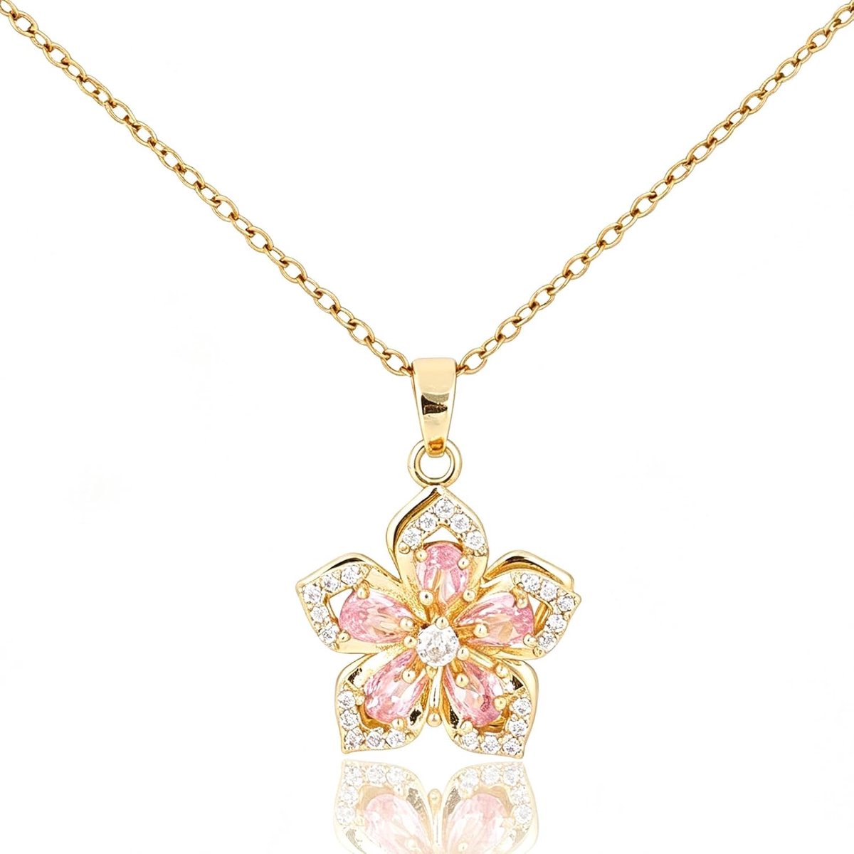 Bloemenketting voor vrouwen - draaibare ketting met bloemenhanger - waterbestendig - perfect als cadeau - ShopVlot