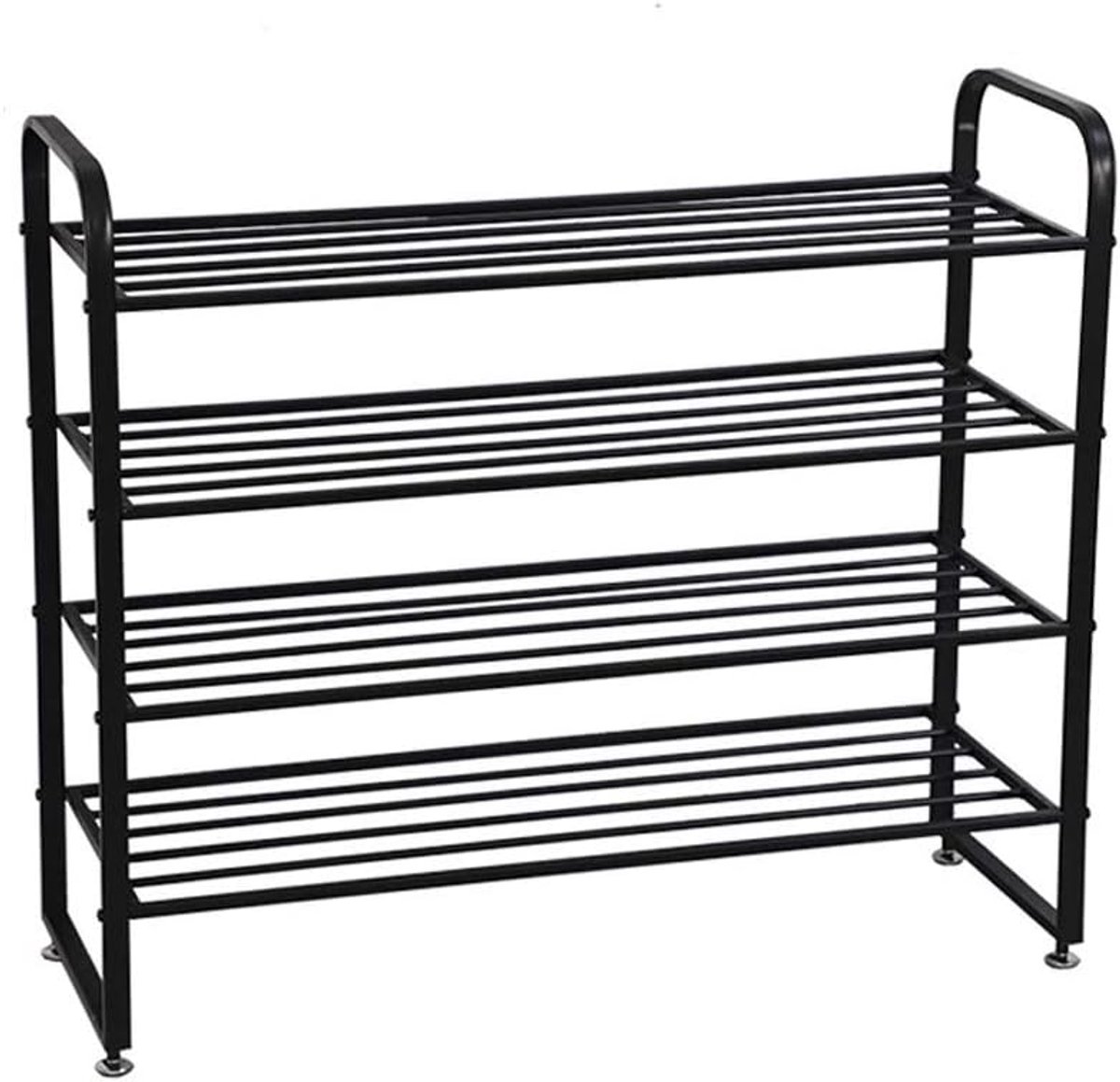 Schoenenrek 4-laags 80x28x70 cm - Stalen constructie - Houdt 16 paar schoenen - Ideaal voor entree - ShopVlot