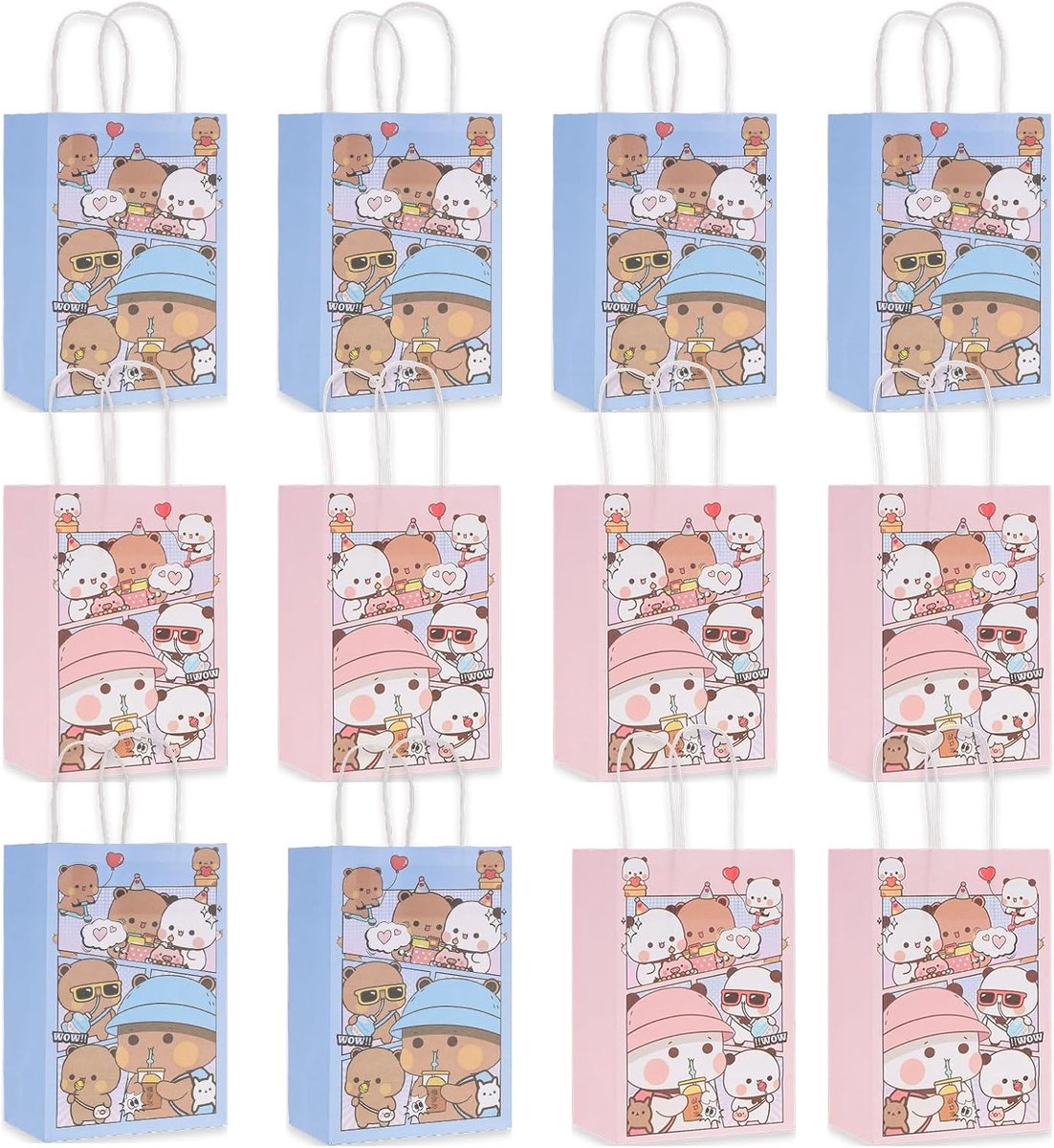 Geschenkzakjes 12 stuks - Katoen - Diverse kleuren - Ideaal voor feestelijke cadeaus - ShopVlot