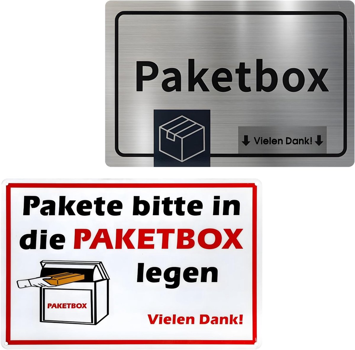 pakketdoos sticker 30 x 20 cm - aluminium - waterproof en roestvrij - ideaal voor verzending - ShopVlot