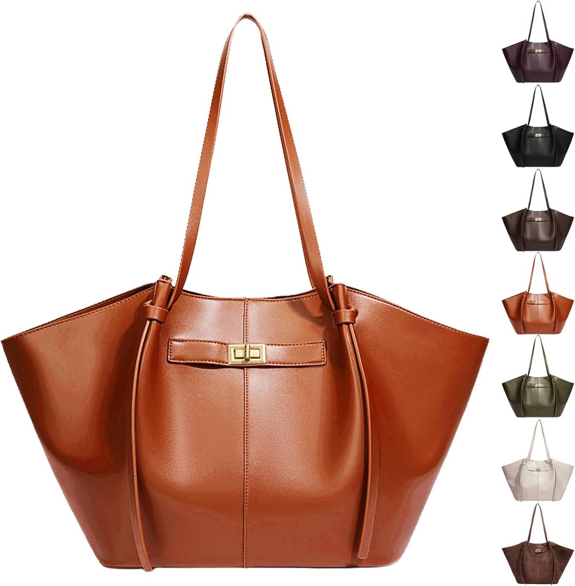 Tote Bag Dames Groot - PU Handvat - Perfect voor Werk en Winkelen - ShopVlot