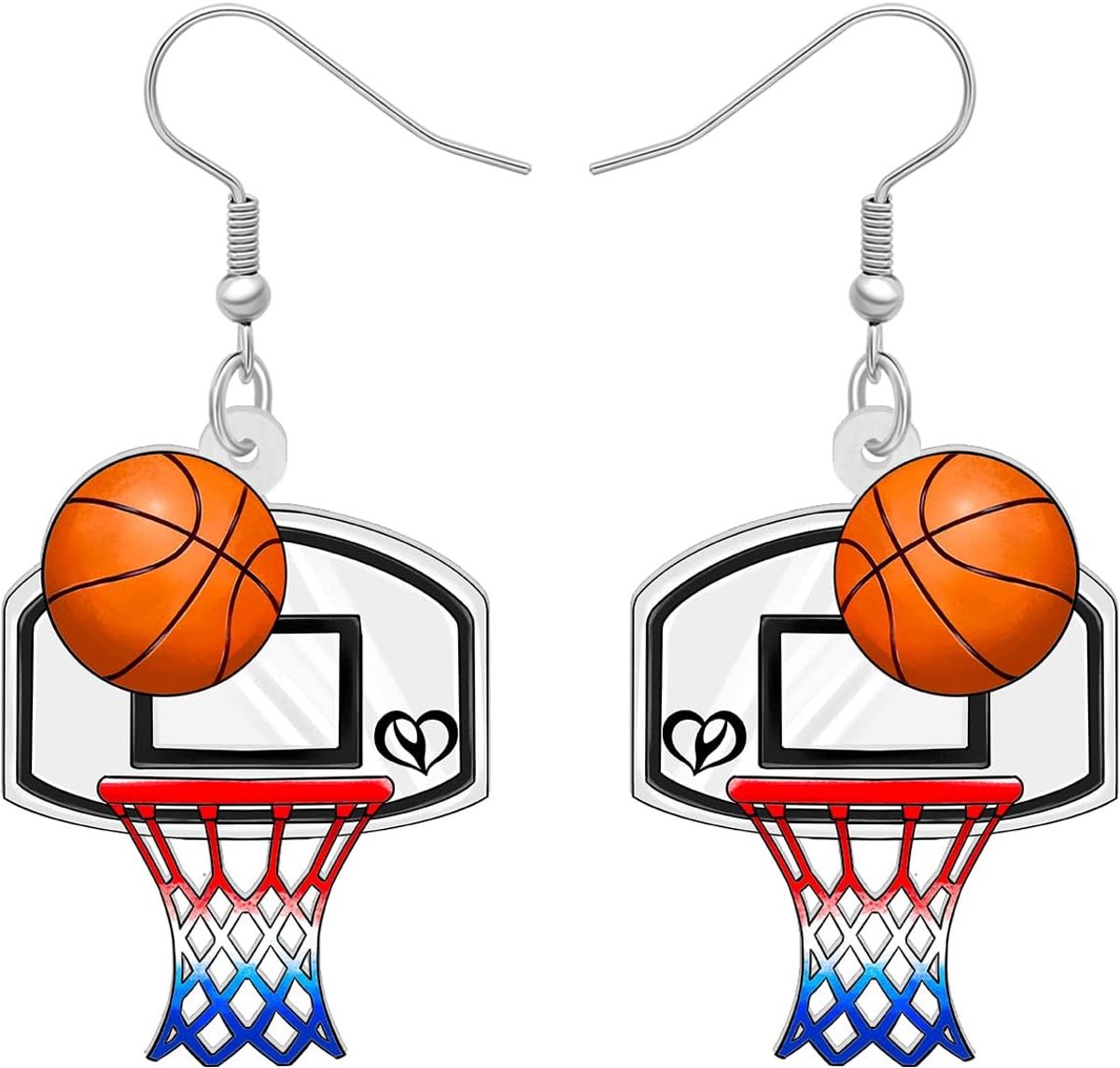 Oorbellen sportdangle - acryl baseball, voetbal en basketbal - trendy en uniek - perfect voor sportliefhebbers - ShopVlot