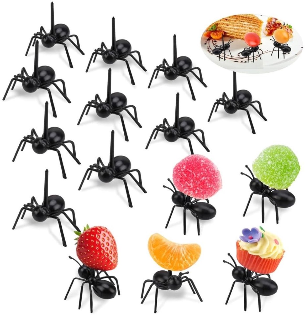 Solidchoice - 36 Stuks Herbruikbare Ant-Vorkjes voor Snacks en Desserts