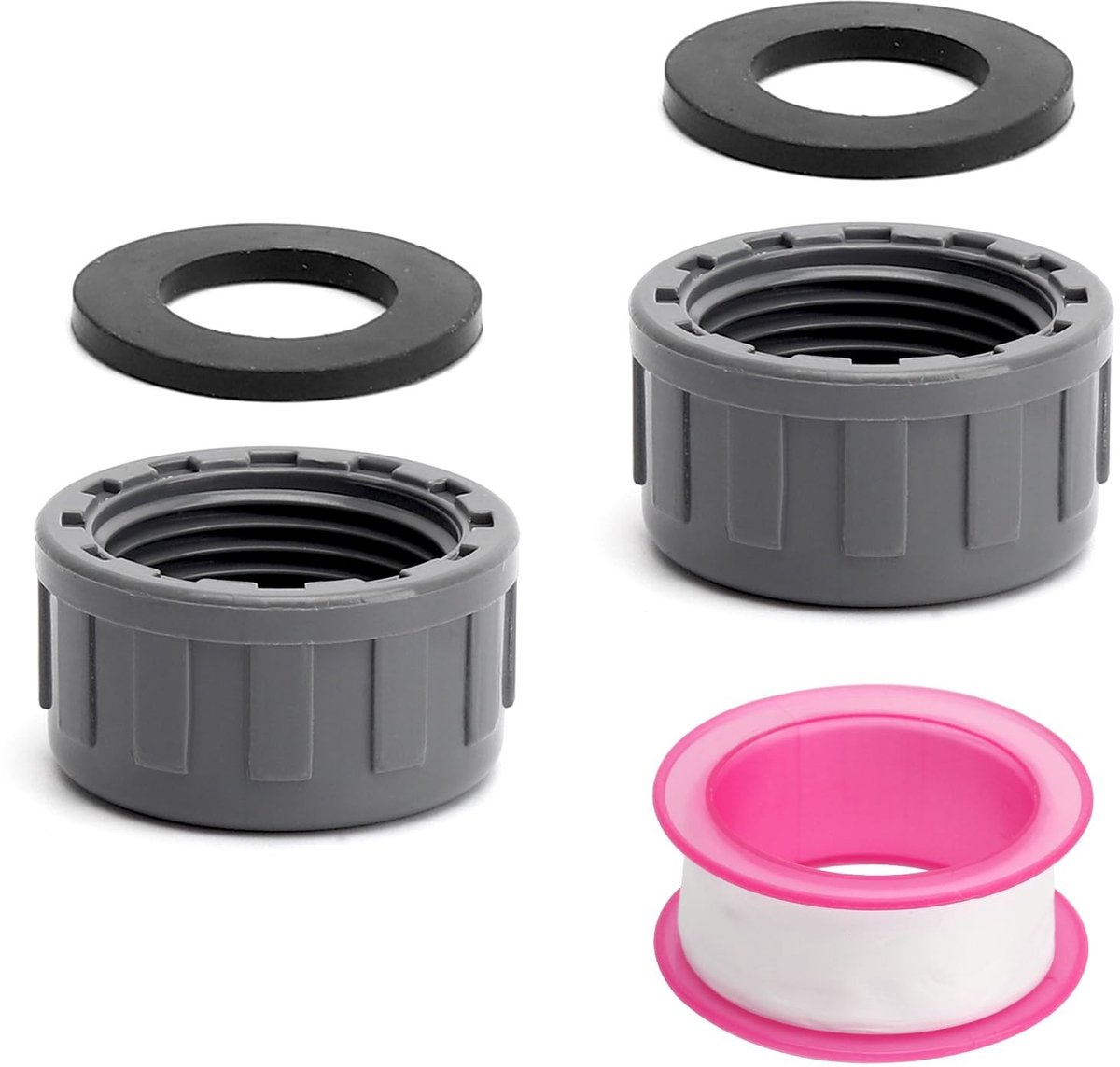 Solidchoice - Set van 2 PVC Draadkappen 3/4 Inch met Rubberen Dichtingen