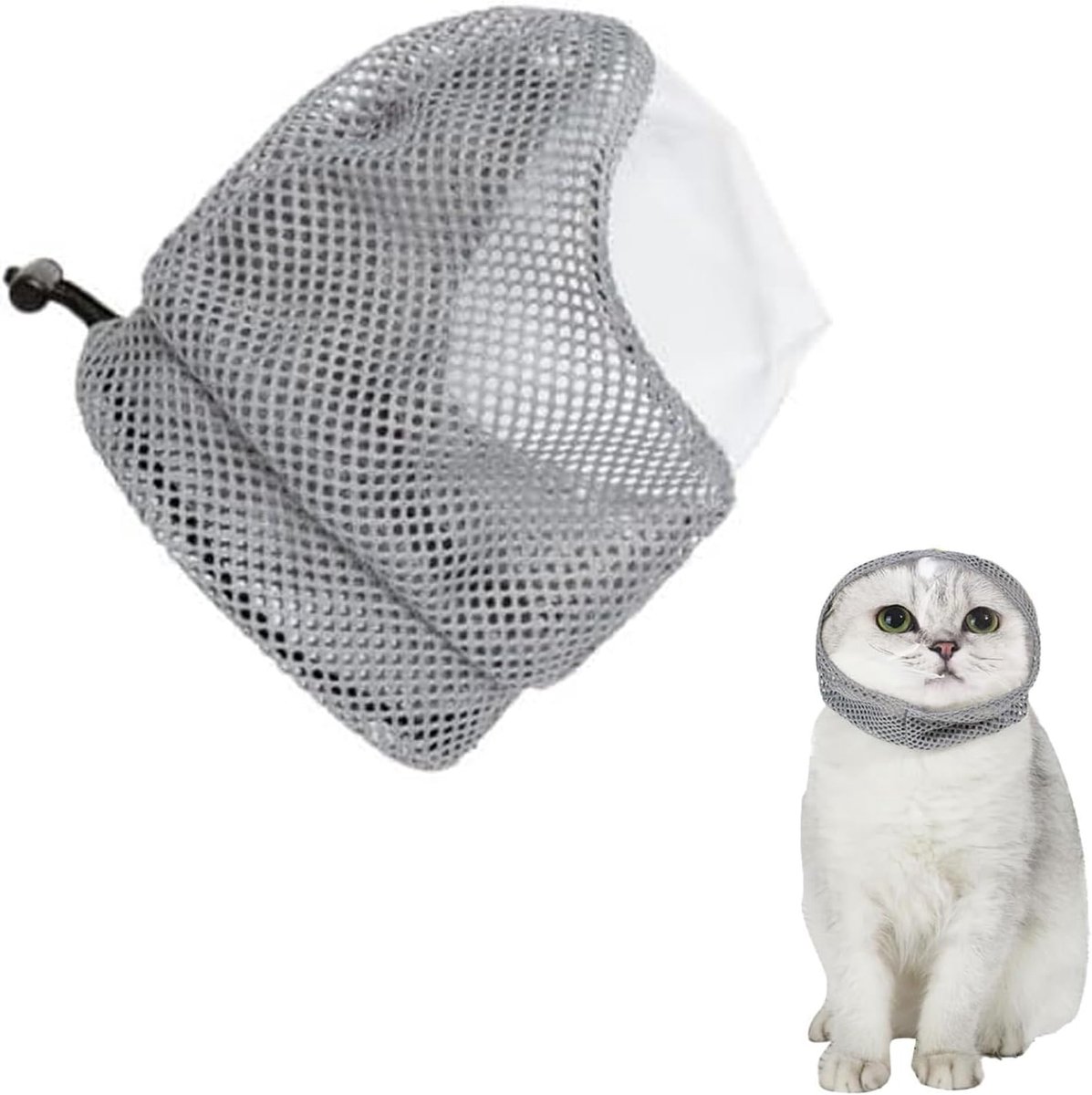 Muilkorf voor katten - verstelbaar en ademend - transparant anti-bijtmasker - ideaal voor dierenartsbezoeken - ShopVlot