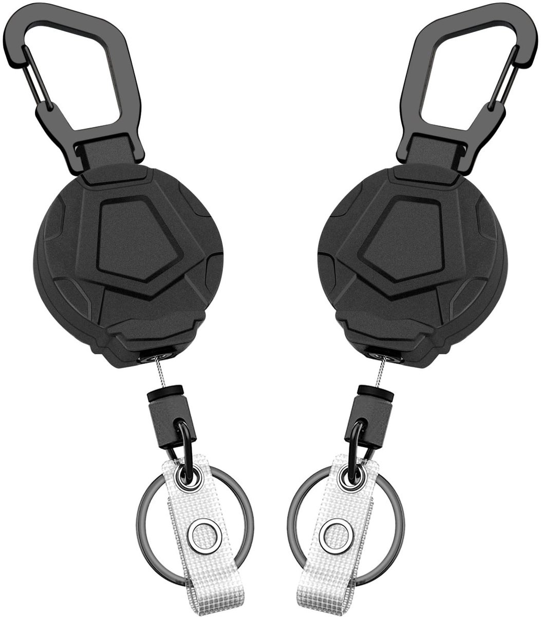 Solidchoice - Set van 2 Heavy Duty Retractable Sleutelhangers