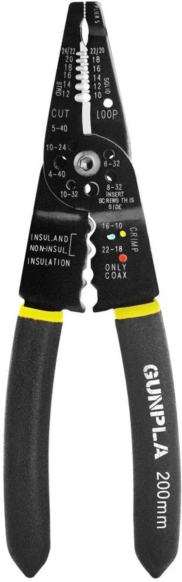 Multifunctionele Draadstripper voor Kabels, Schroeven en Draden - 200 mm Krimptang met Ergonomische Grip