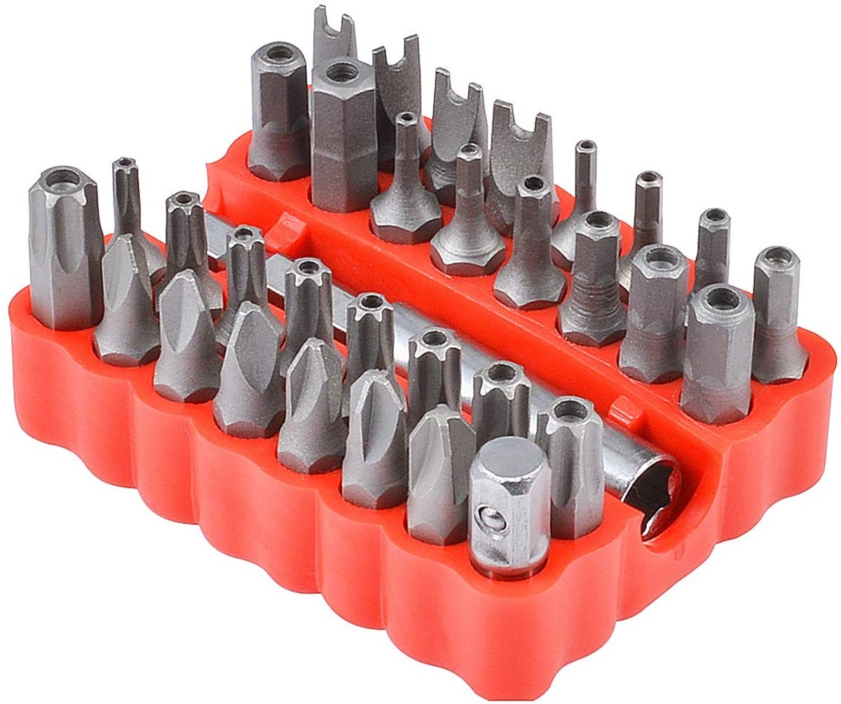 33 Delige Sabotagebestendige Schroef Bit Set met Magnetische Houder en Koffer