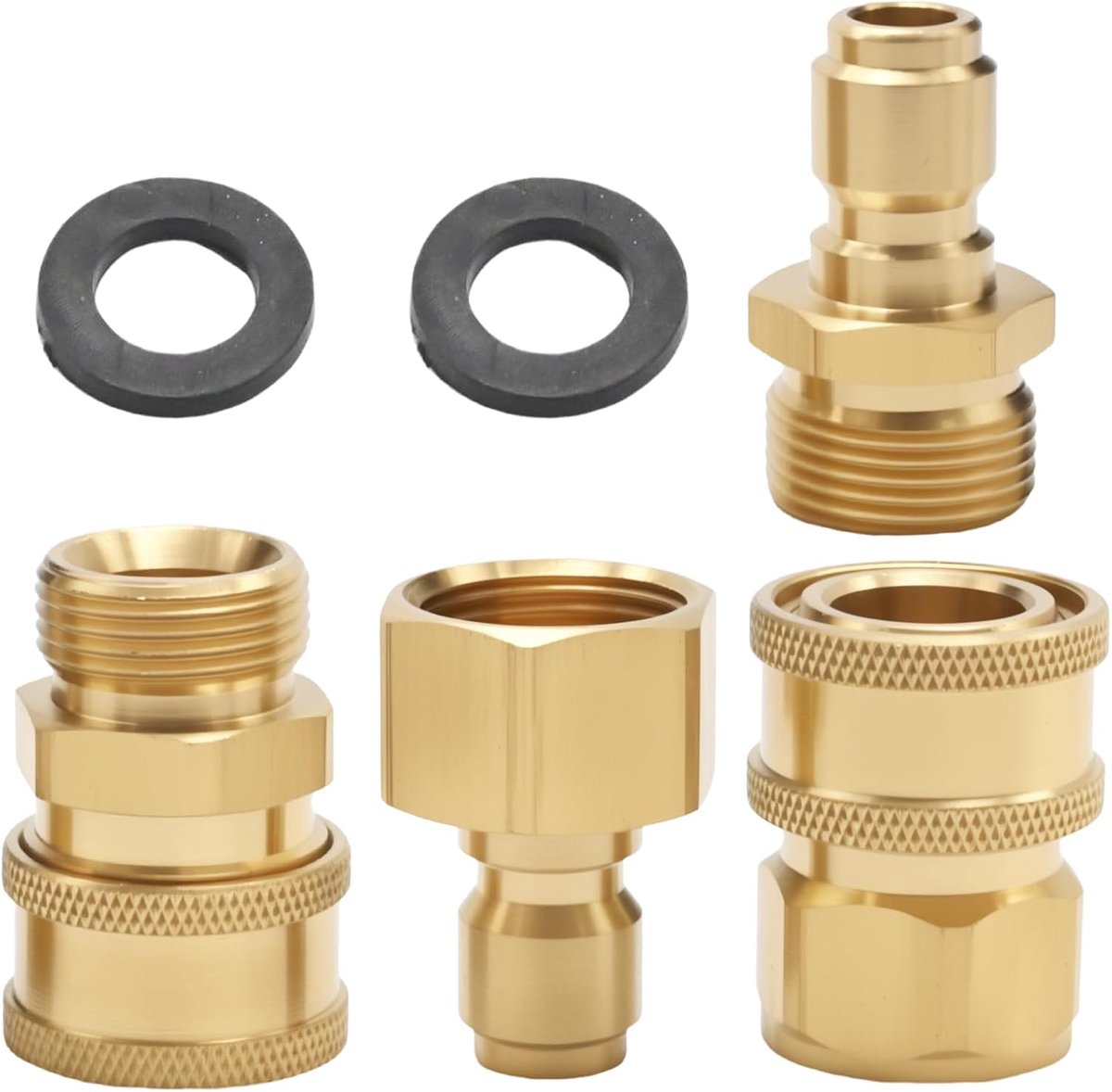 Adapterset M22-15 op 3/8" - 4-delig - snelkoppelingssysteem - eenvoudig te vervangen - ShopVlot