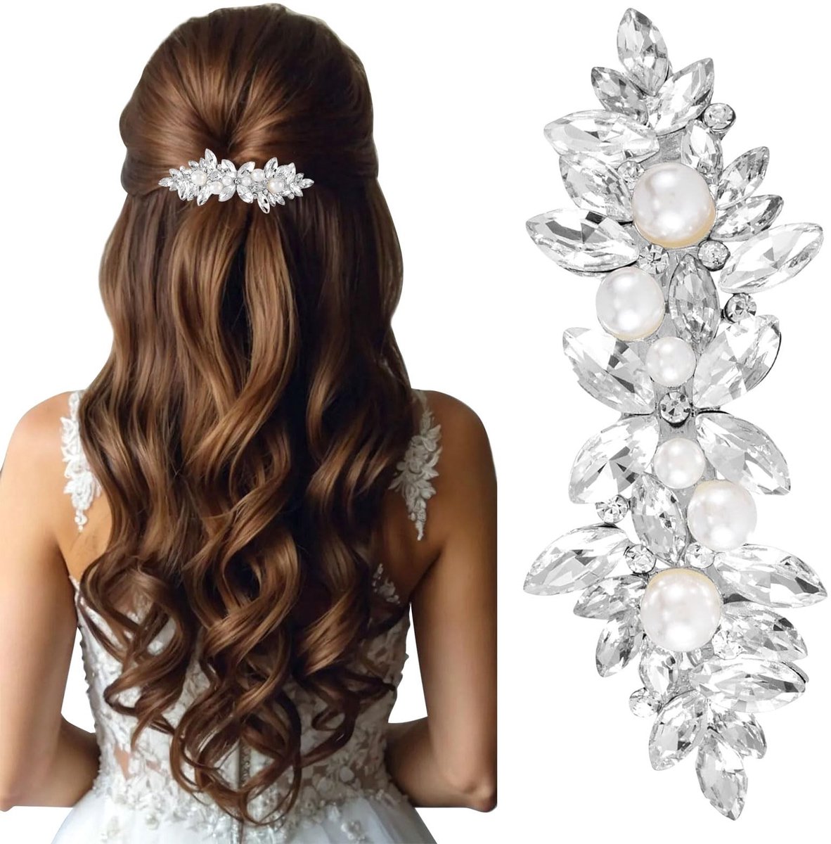 Solidchoice - Elegante Haarspeld met Rhinestones en Parels voor Bruidskapsels