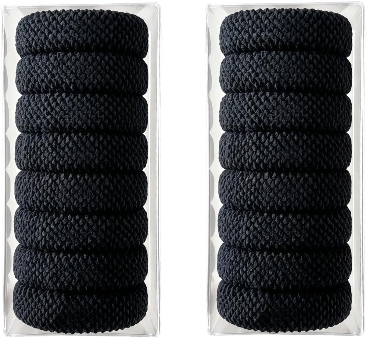 Haarelastiekjes 16 stuks - dikke zachte elastische haarbanden - geen vouwen of beschadiging - ShopVlot