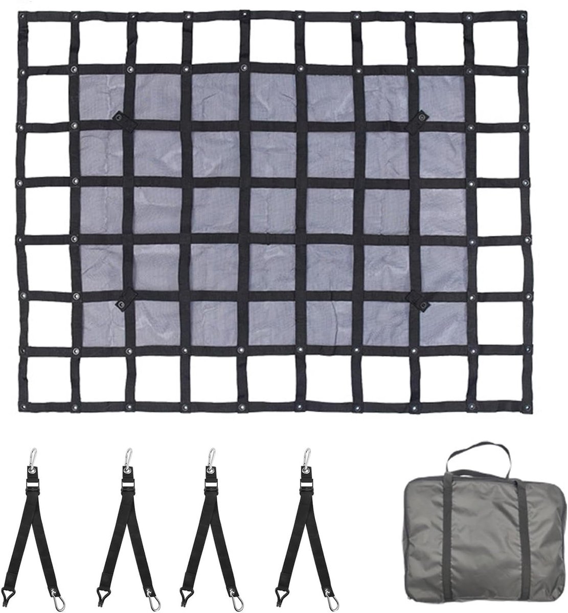 Cargo Net Trailer Net Adjustable Cargo Net Storage Net Organiser 4 Adjustable Straps for Pickup Truck Jeep SUV 145 x - ShopVlot
