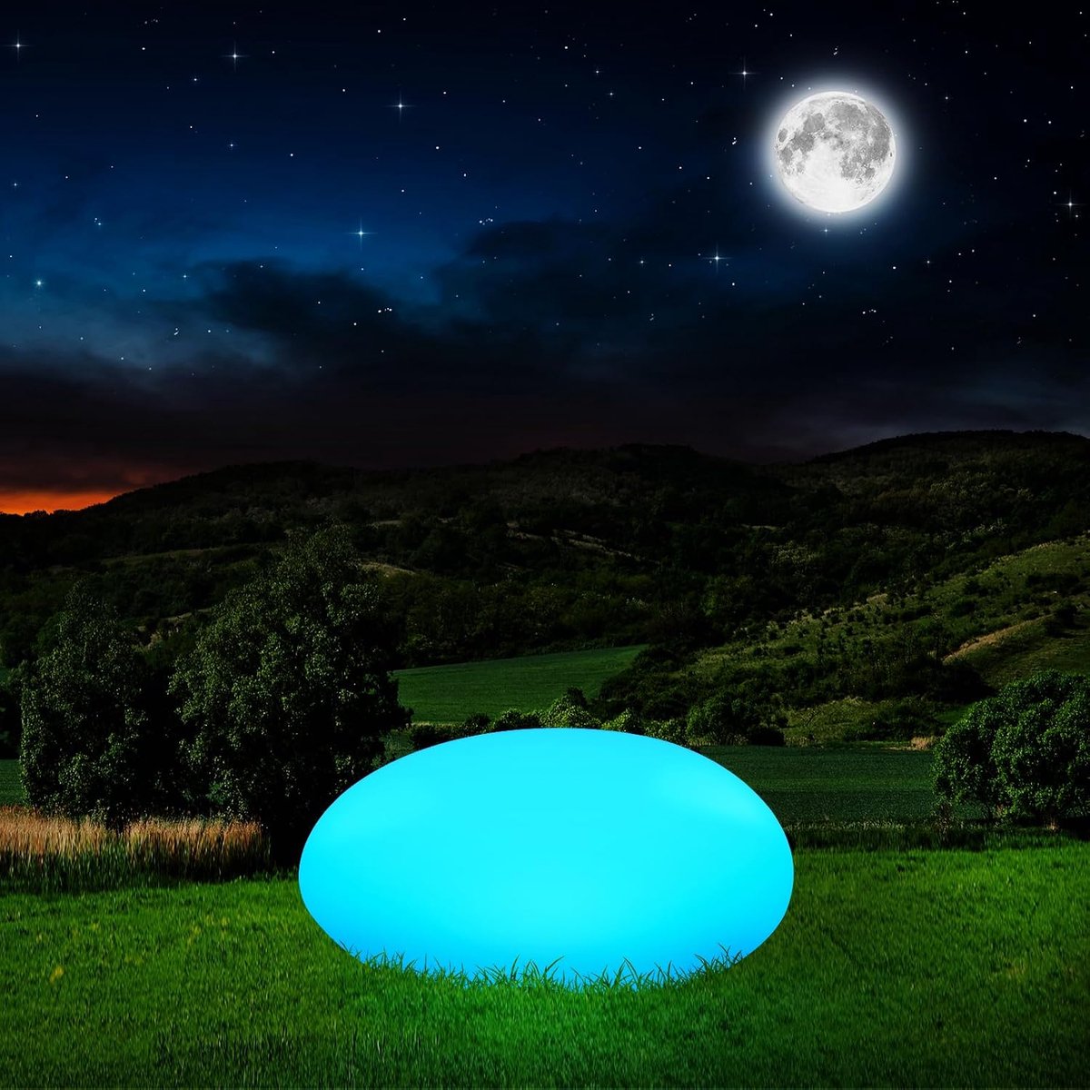 Decorative Solar Lamp Outdoor Garden Solar Lamp with 16 Colours Remote Control Lights for Garden, Lawn, Courtyard - ShopVlot