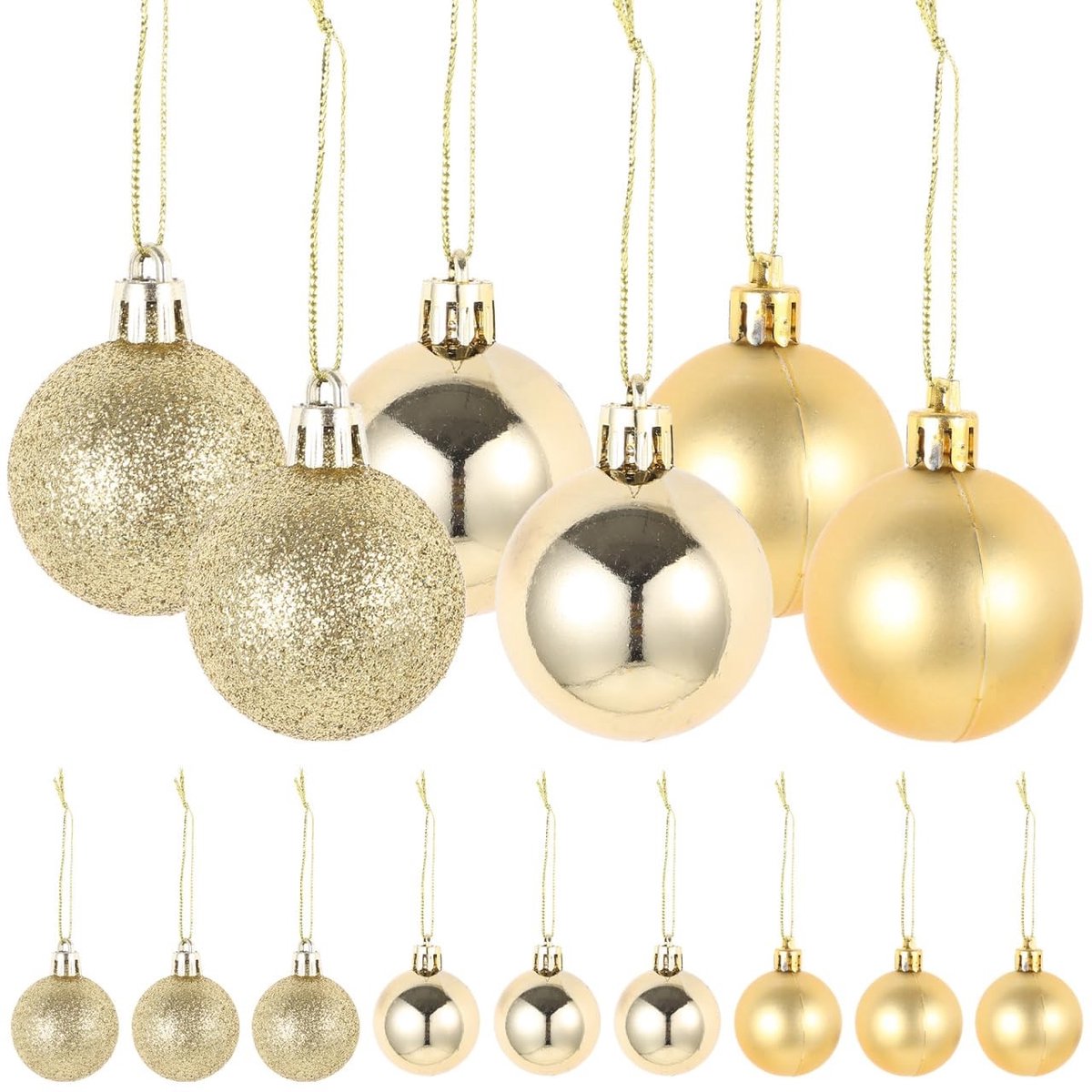 Solidchoice - Set van Gouden Plastic Kerstballen voor Decoratie