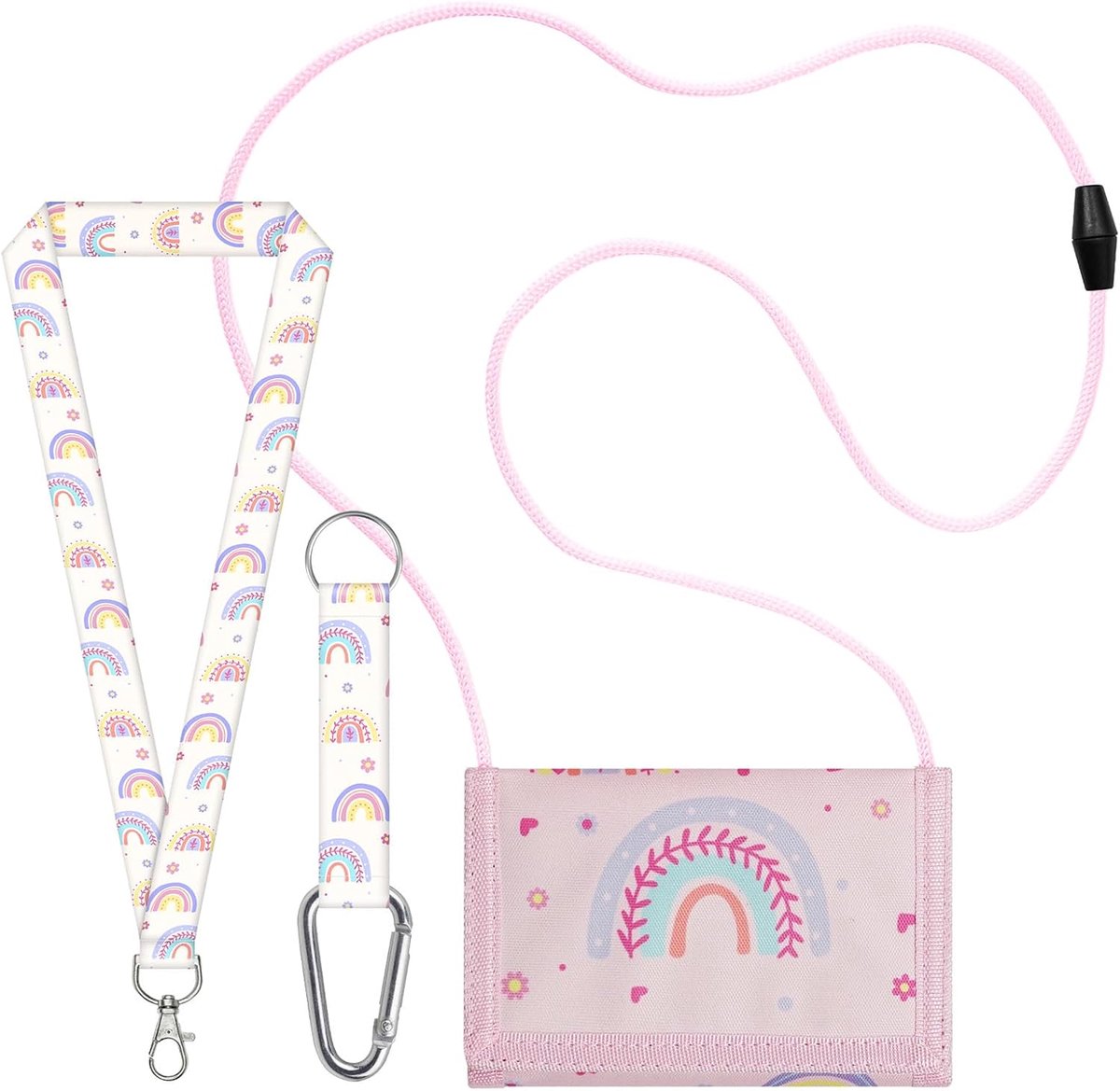 Lucky wallet with keychain, chest pocket for girls and boys, foldable wallet with strap, ideal for storing cash and - ShopVlot